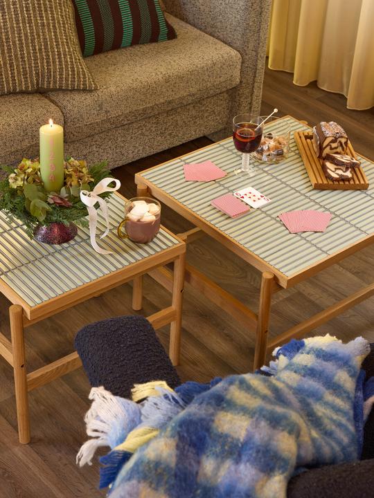 Produktbild Hübsch Tile Side Table Mint/Natur (45 x 51 x 44 cm)
