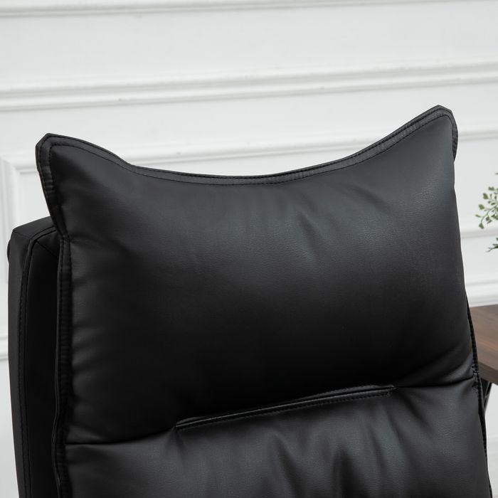 Image du produit Swisshandel24 Chaise de bureau avec repose-pieds Similicuir noir (55 - 63 cm)