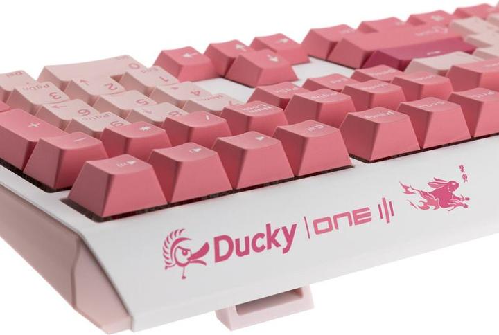 Actual product image Ducky One 3 Gossamer Pink Gaming Keyboard - MX-Black Clear Top (US) (US, Cable)