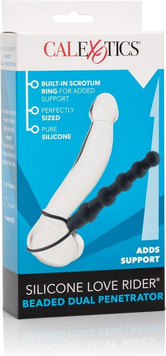 Actual product image CalExotics Love Rider Silicone Beaded Dual Penetrator Strap On