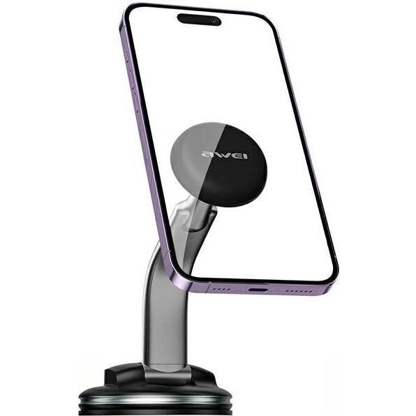 Awei magnetyczny uchwyt samochodowy X45 do szyby/na kokpit czarny/nero, Supporto per smartphone, Nero