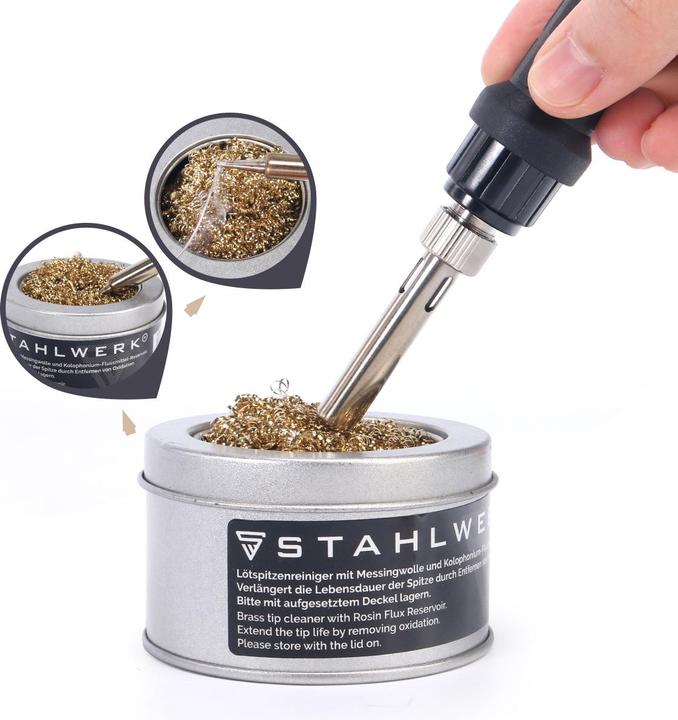 Actual product image Stahlwerk Soldering accessories set with soldering iron tip cleaner, soldering paste & soldering paste (Soldering bit)