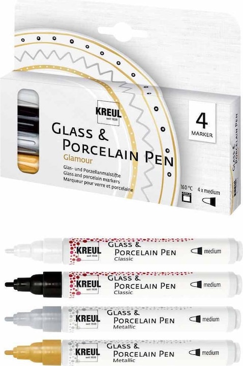 Immagine prodotto Kreul Penna in vetro e porcellana (Multicolore, 4 mm, 4 x)