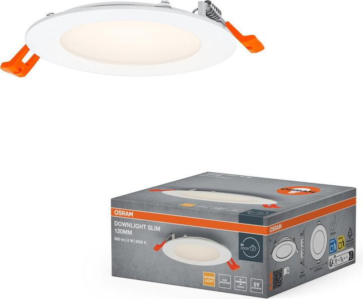 Produktbild Osram LED SPOT AND DOWNLIGHT RECESS SLIM 120mm 8W 3000K (550 lm)