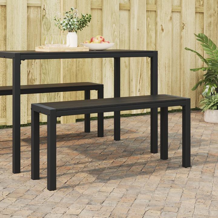 Actual product image vidaXL Garden bench 100 cm made of steel and WPC in black