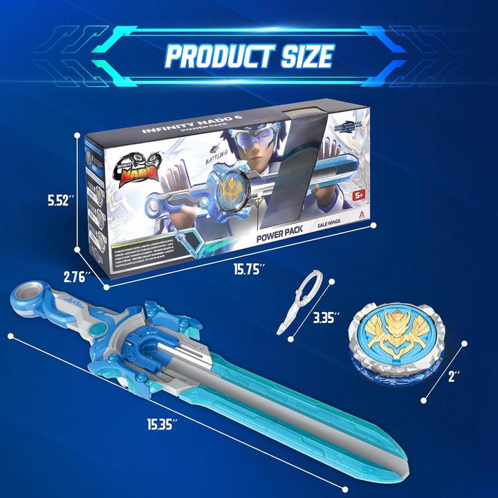 Produktbild Infinity Nado Battle Kreisel Starterset mit Schwertwerfer (Englisch)