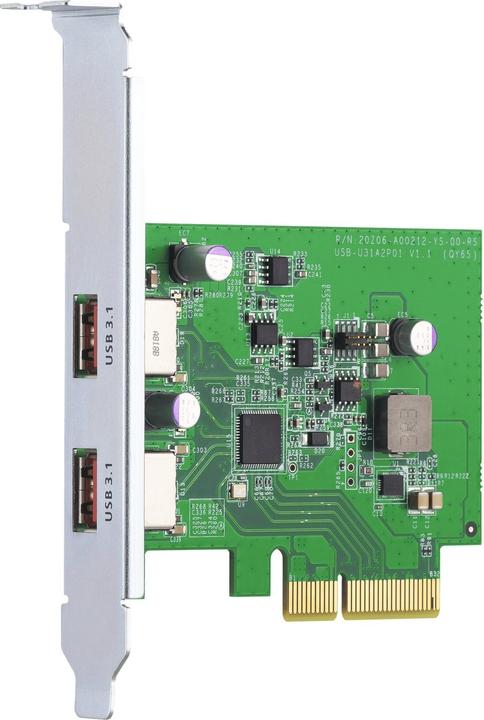 Actual product image QNAP Dual-port, USB3.2 Gen 2, PCIe expansion card