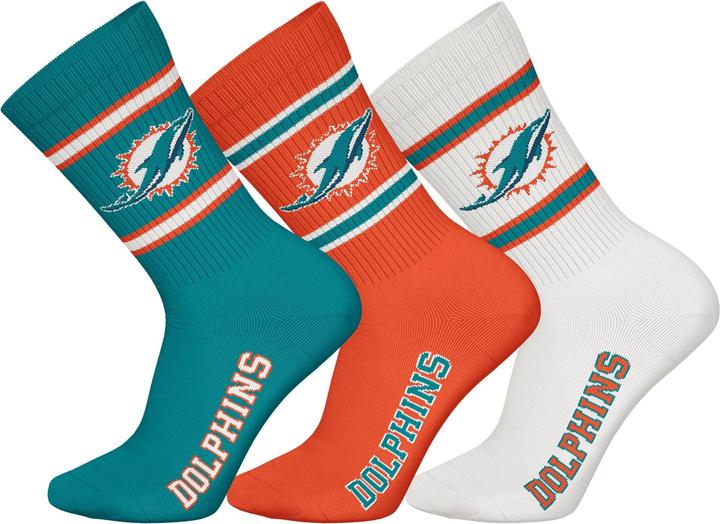 Produktbild NFL Freizeitsocken Miami Dolphins Crew (3er Pack, 43 - 46)