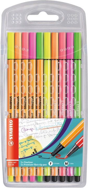 Produktbild STABILO point 88 & Pen 68 Fineliner und Filzstifte (Mehrfarbig, 10 x)