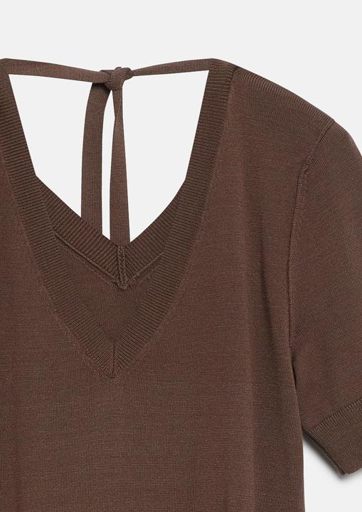 Produktbild Comma Kurzarm-Pullover mit tiefem Rückenausschnitt und Bindedetail (48)