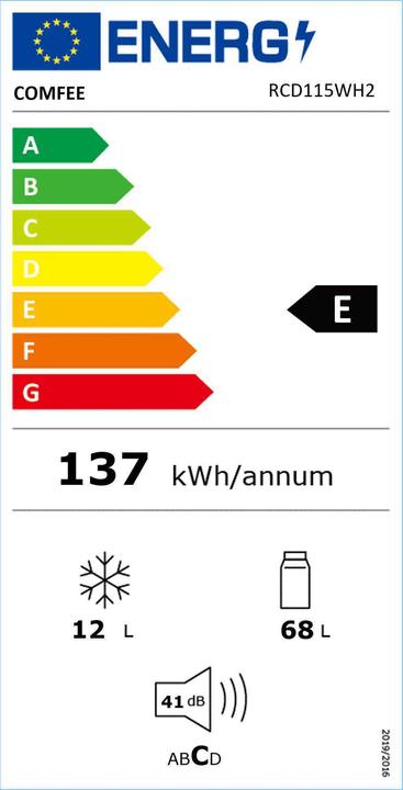 Energie-Label Comfee RCD115WH2 (80 l)