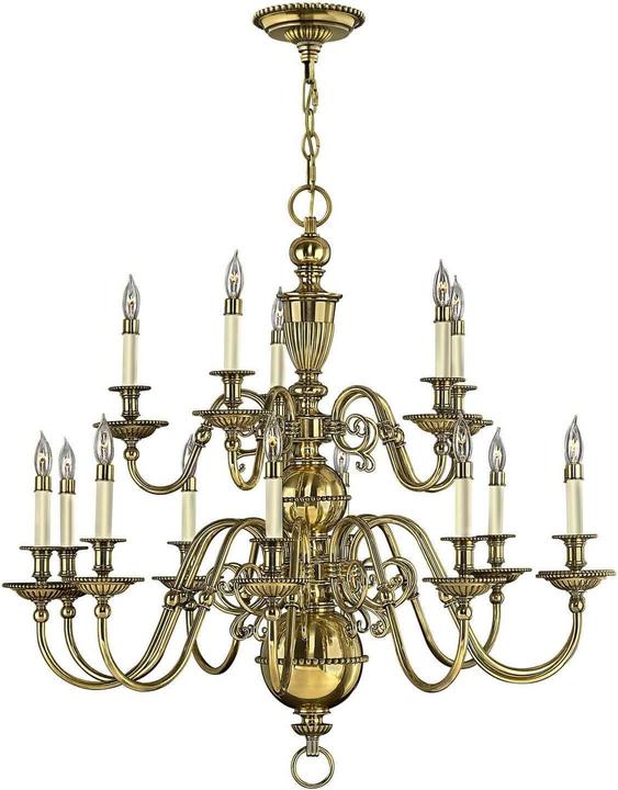 Elstead Lighting Cambridge chandelier E14 15-light burnished brass (94 cm)