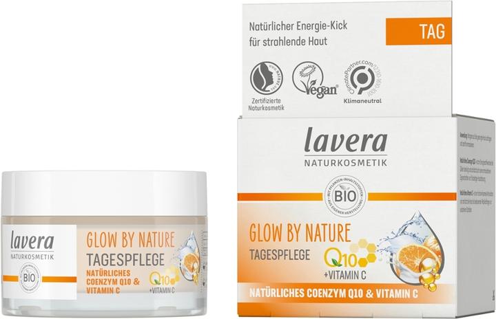 Image du produit Lavera GLOW BY NATURE Day Cream with Q10 and Vitamin C 50ml - Hydratant végétalien certifié PETA (50 ml, Crème de nuit)