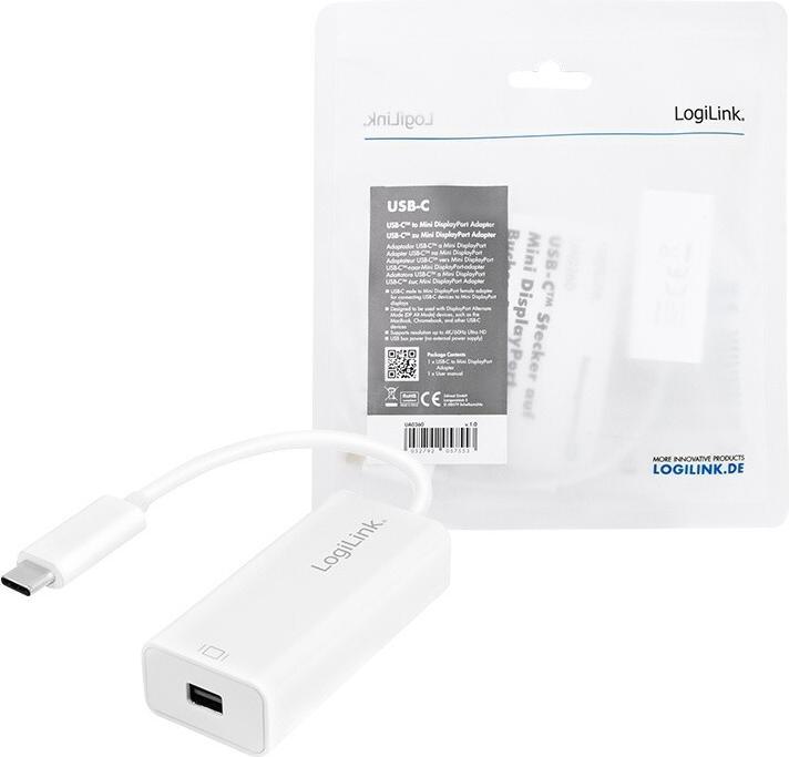 Produktbild LogiLink USB / DisplayPort adapter (Mini DP, 15 cm)