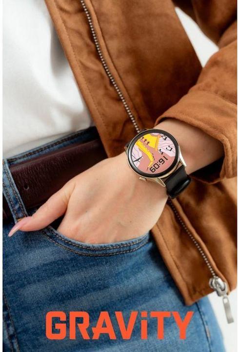 Actual product image Gravity Zegarek damski SMARTWATCH GT11-1 LGD/LGD/BK (45 mm)