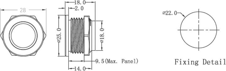 Image du produit Renkforce Bouton-poussoir de sonnette avec piezo 25 mm LED