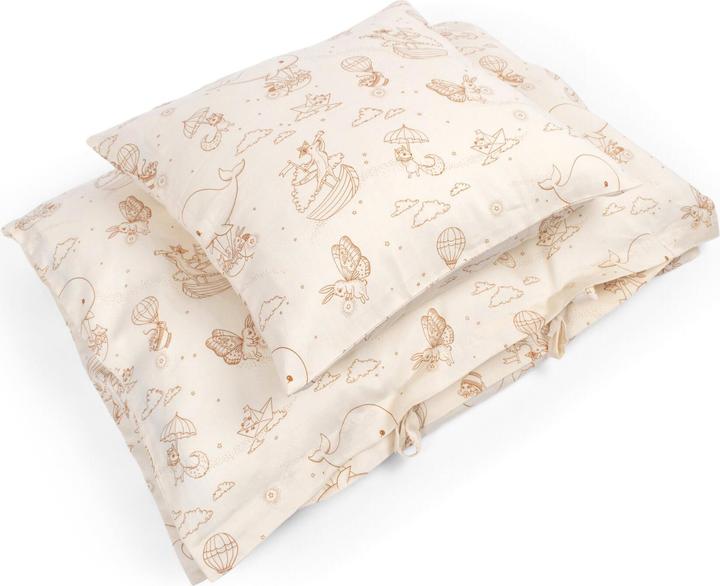 Filibabba - Baby bed linen - Dreamy Adventurers - Hvid - 70x100 cm (FI-03808) (70 x 100 cm, 40 x 45 cm)