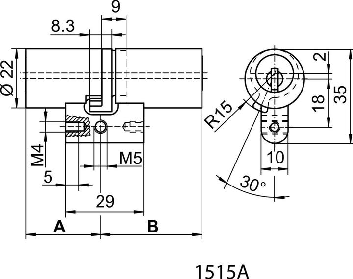 Actual product image Kaba Double cylinder 20 Type M1515 A (Profile double cylinder)