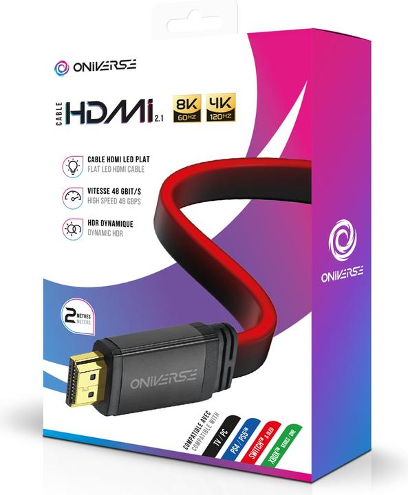 Actual product image Oniverse - Hdmi Led Cable 8K - Red (2 m)