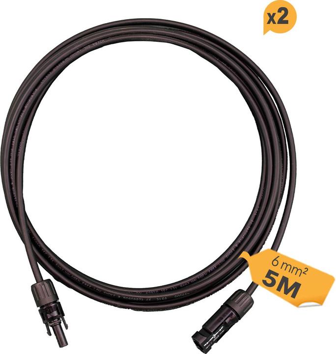HISkon 6mm² Verlängerungskabel MC4 auf MC4 Stecker - 5m
