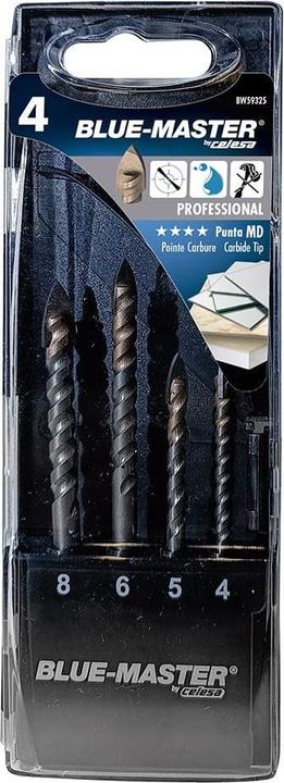 Produktbild Bluemaster Professional spear point hm drill bits, hard porcelain ø4-5-6-8 mm, 4 piece set