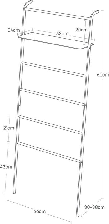 Immagine prodotto Yamazaki Scala appendiabiti inclinata con ripiano TOWER