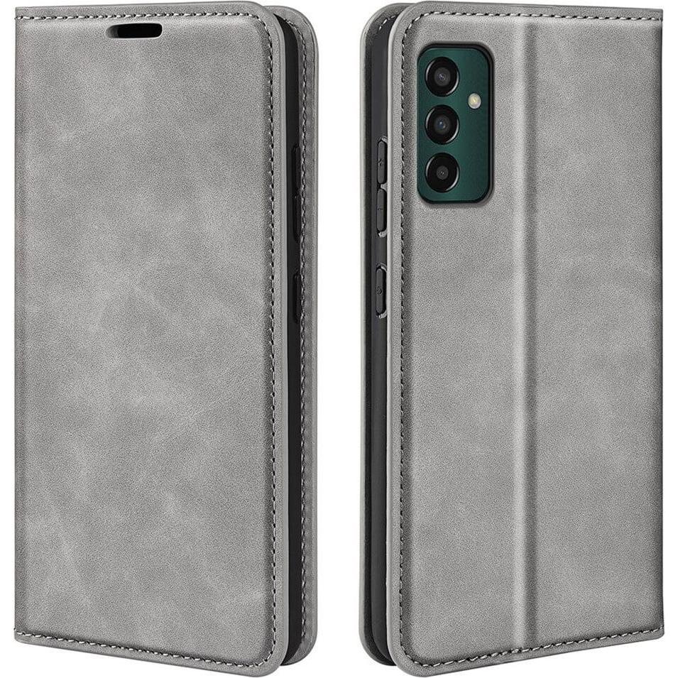 Cover-Discount Galaxy M13 - Stand Flip Case Hülle grau (Samsung Galaxy M13), Smartphone Hülle, Grau