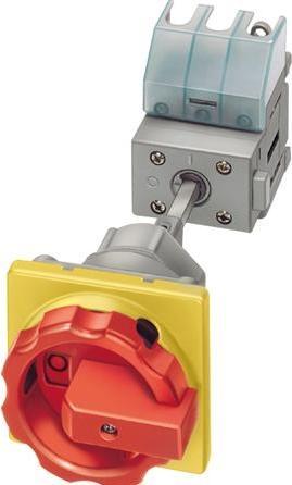 Actual product image Siemens Lastafbryder 3 polet 32A, P/AC-23A ved 400V=11,5kW med 300mm akse, drejegreb sort.