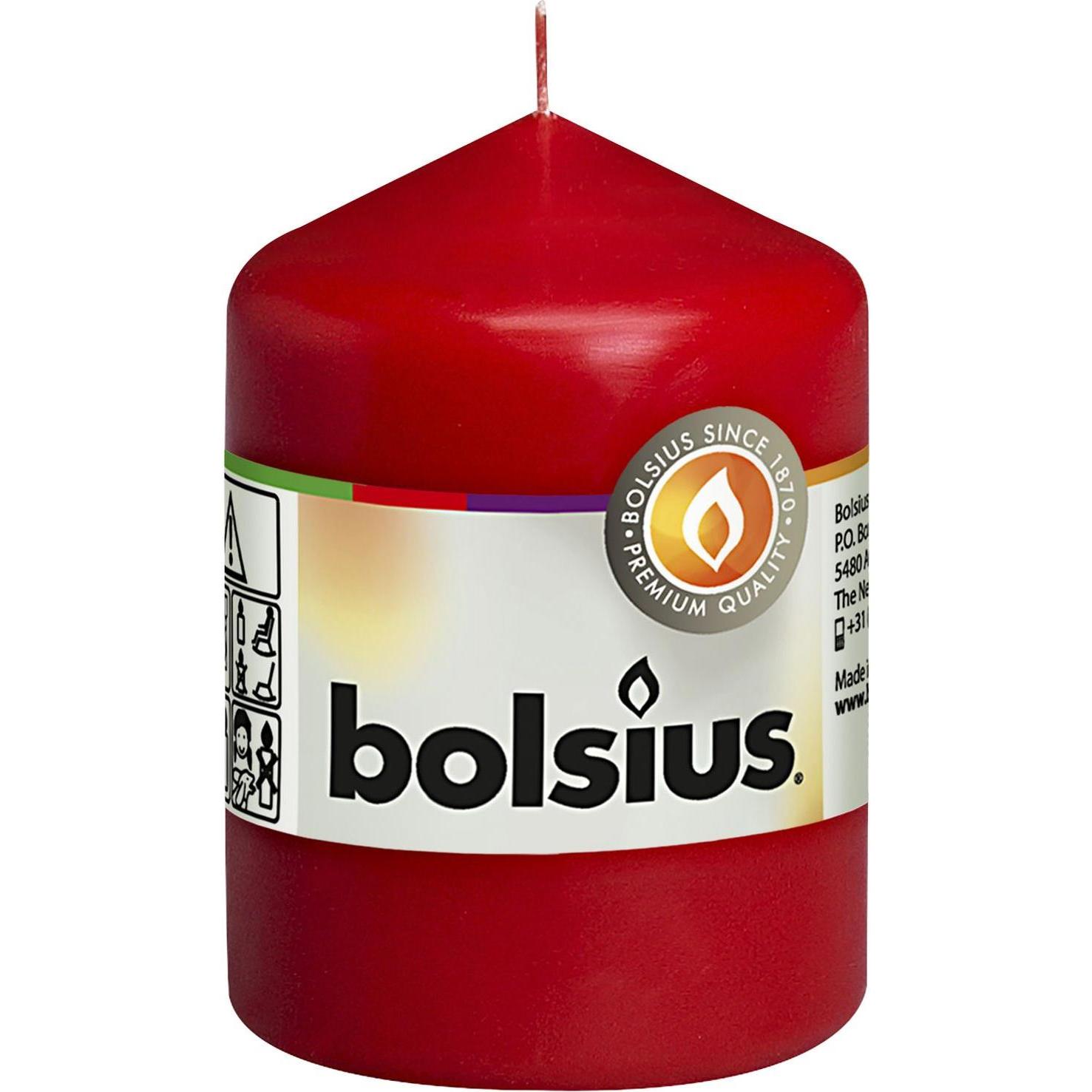 10x Bolsius, Kerzen, Stumpenkerze 8x5,8cm rot (1 Stk.)