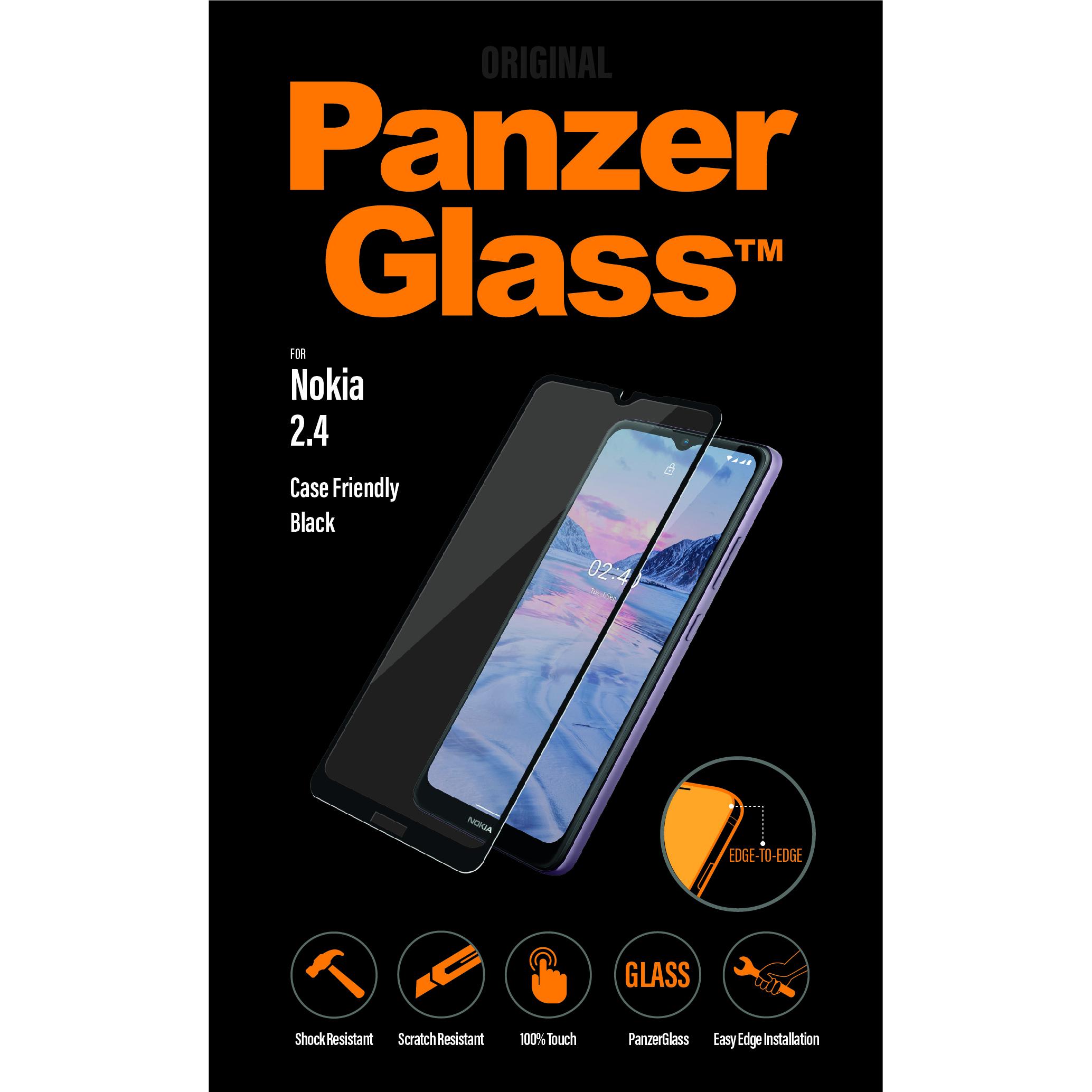 Thumbnail - PanzerGlass Nokia 2.4 Case Friendly, schw. (1 Stück, Nokia 2.4), Smartphone Schutzfolie, Schwarz