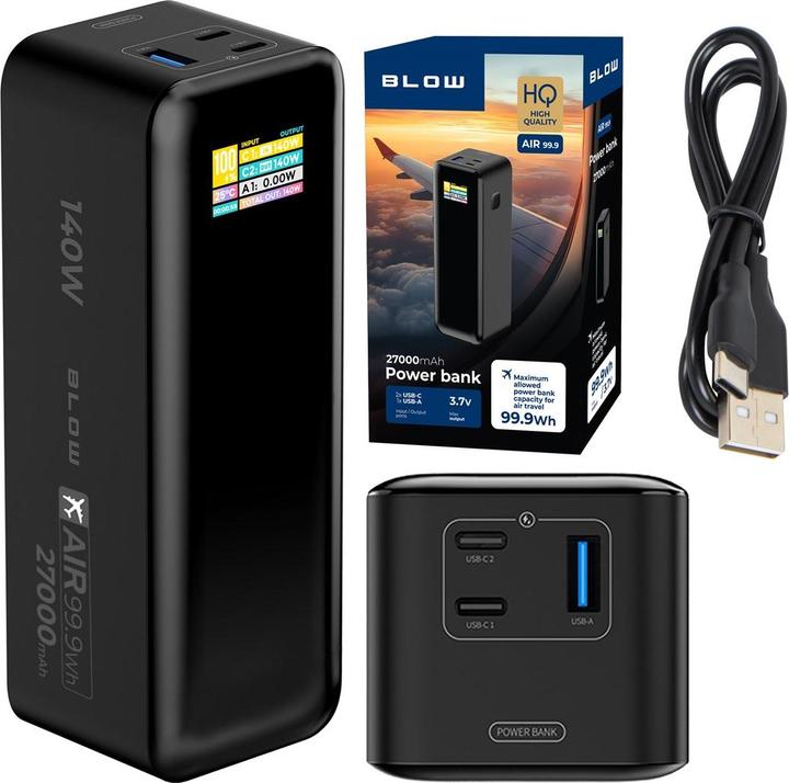 Actual product image Blow Power Bank 27000mAh PD 140W AIR99.9 LCD (27000 mAh, 140 W, 99.90 Wh)