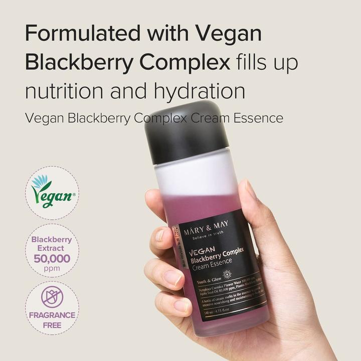 Actual product image Mary&May MARY & MAY Vegan Blackberry Complex Cream Essence, 40 ml (140 ml, Face fluid)