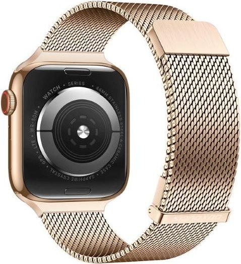Actual product image Dux Ducis Milanese Pro Bracelet Apple Watch 42/44/45/49MM - Gold (42 mm, 45 mm, 49 mm, 44 mm, Stainless steel, Apple Watch SE (2022/2023), Apple Watch SE, Apple Watch Series 6, Apple Watch Series 9, Apple Watch Series 4, Apple Watch Series 8, Apple Watch Series 3, Apple Watch Ultra 2, Apple Watch Series 5, Apple Watch Ultra, Apple Watch Series 7)