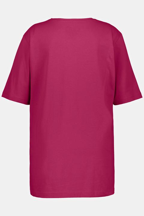 Actual product image Ulla Popken Basic Round Neck Short Sleeve Relaxed Fit Tee (68)