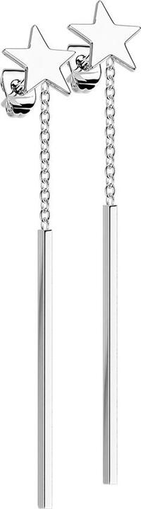 Image du produit Star Piercing Boucles d'oreilles argent Pendentif étoile Chaîne avec barre (sans laiton, Acier chirurgical 316L)