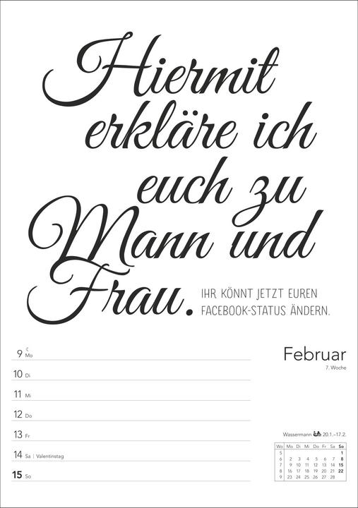 Produktbild Harenberg Typo-Sprüche-Kalender s/w Wochenplaner 2026 - mit 53 witzigen Sprüchen (25 x 35.5 cm)