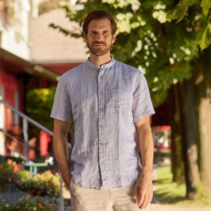 Immagine prodotto Artime Leinen-Kurzarmhemd mit Brusttasche (L)