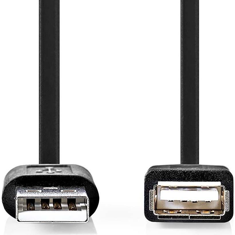 Thumbnail - Nedis USB-Kabel USB 2.0 USB-A Stecker USB-A Buchse 480 Mbps Vernickelt 1.00 m Rund P (1 m, USB 2.0), USB Kabel