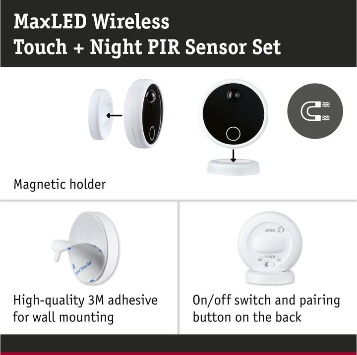 Actual product image Paulmann MaxLED Wireless PIR & Touch Sensor Set