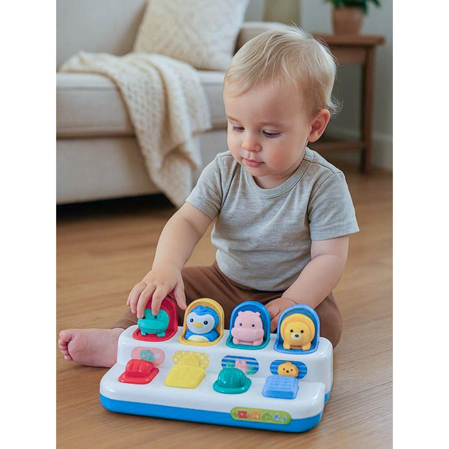 Baby Mix Interaktives Spielzeug Pop-Up-Fenster mit Tieren Peekaboo