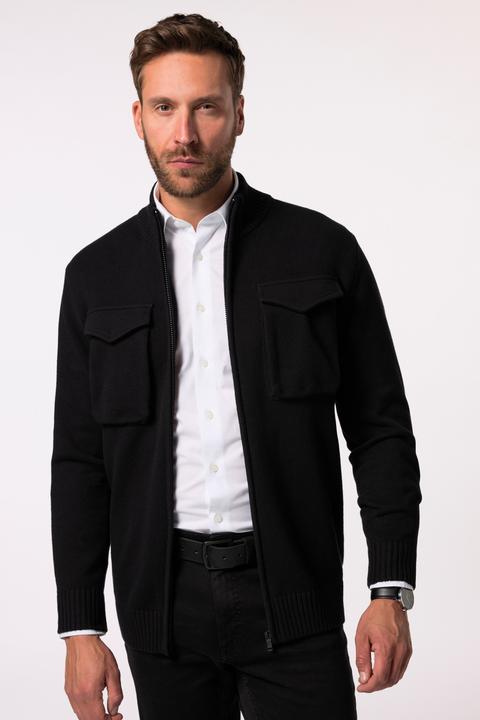 Immagine prodotto JP1880 Cardigan con tasche con patta, collo alto e zip (3XL)