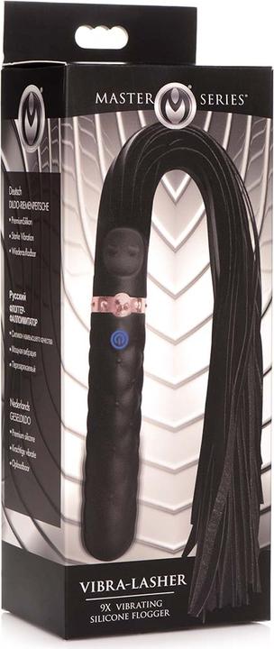 Produktbild Master Series Vibra-Lasher 9X Vibrating Silicone Dildo Flogger