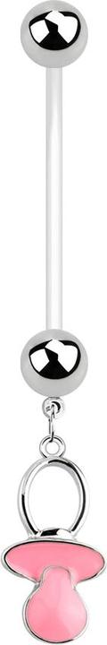 Produktbild Star Piercing Banane Schwangerschaft mit Schnuller pink (ohne Messing, Chirurgenstahl 316L, Kunststoff)