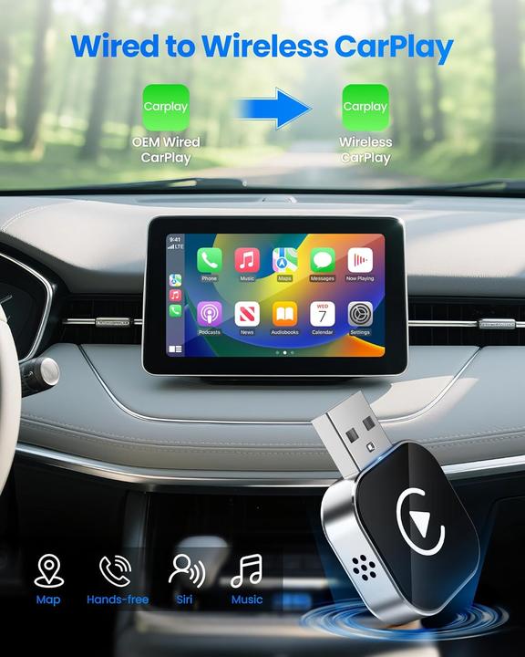 Produktbild Auinsky Kabelloser CarPlay Adapter mit Bluetooth 5.2