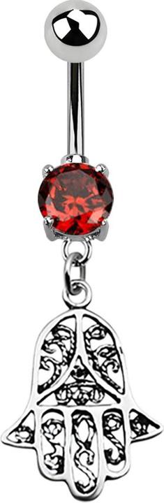 Immagine prodotto Star Piercing Banana in argento con ciondolo Hamsa arancione (senza ottone, Acciaio chirurgico 316L, Argento 925)