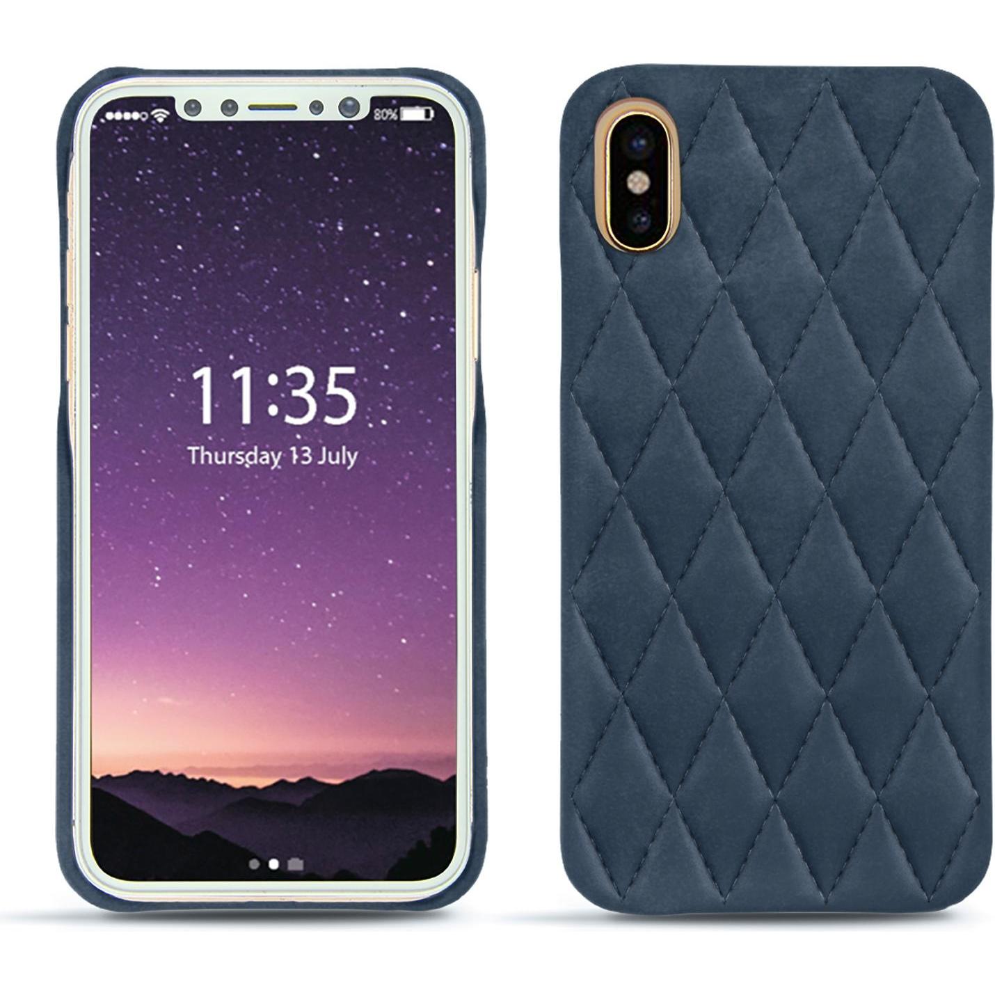 Thumbnail - Noreve Lederschutzhülle (Apple iPhone X), Smartphone Hülle, Blau