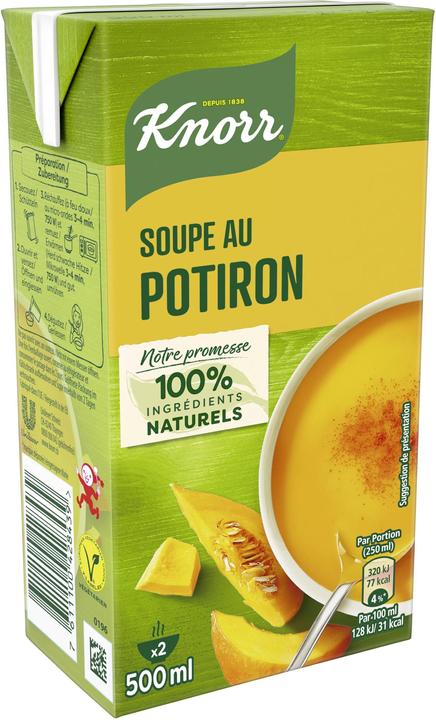 Produktbild Knorr Kürbissuppe Kombiblock, Suppe mit Kürbis und Gemüse, Fertiggericht zum Aufwärmen (500 ml)