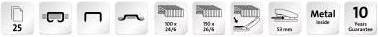 Actual product image Novus Stapler E 25 Type designation of staples: 24/6, 2 Stapling capacity: 25 sheets (80 g/m²) (25 Sheets)