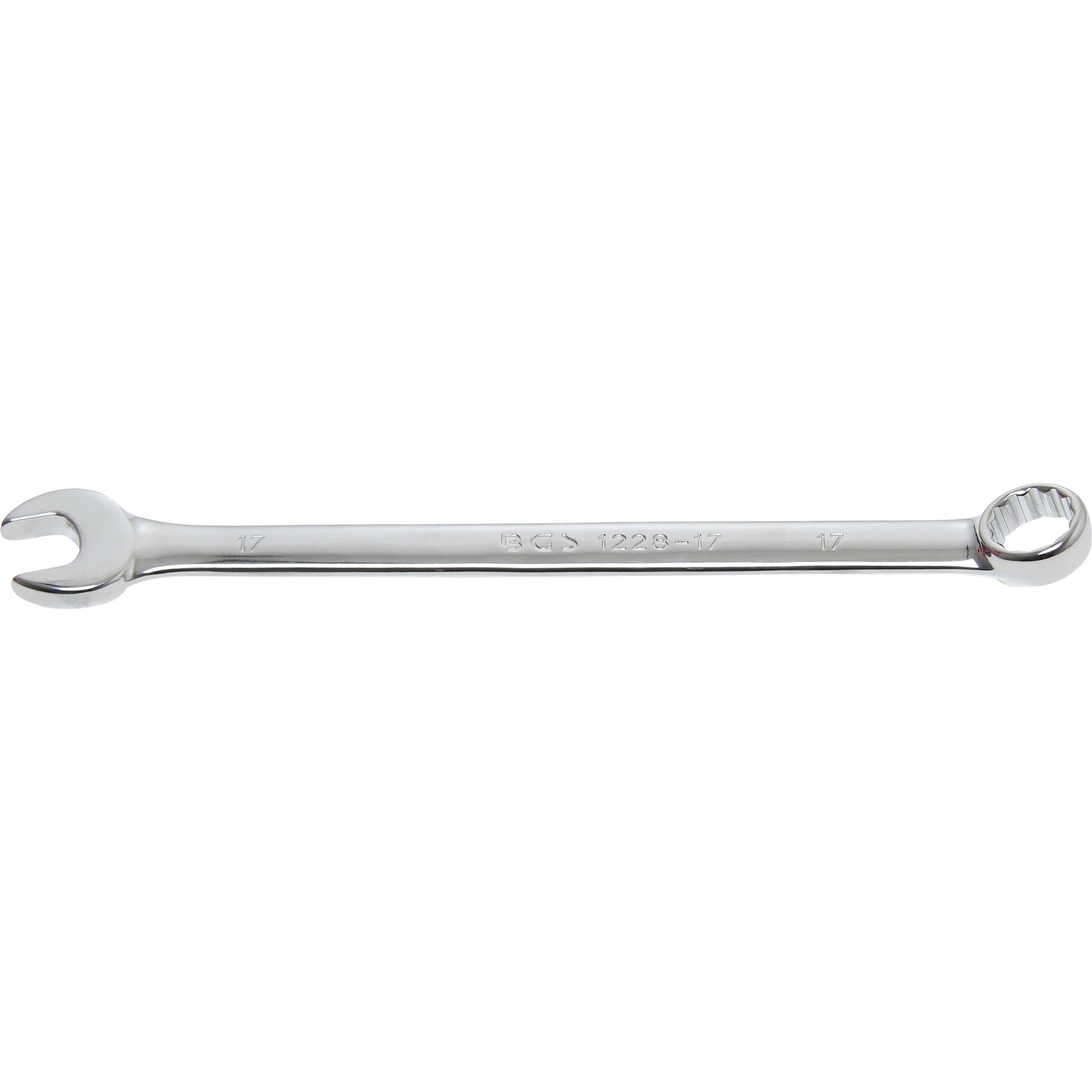 BGS, Schraubenschlüssel, Maul-Ringschlüssel extra lang SW 17 mm (17 mm)