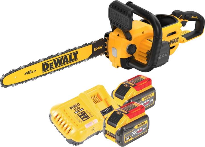 DeWalt DCMCS 574 X2 Akku Kettensäge 54 V FlexVolt 45 cm Brushless + 2x Akku 9,0 Ah + Ladegerät (Akku Kettensäge)